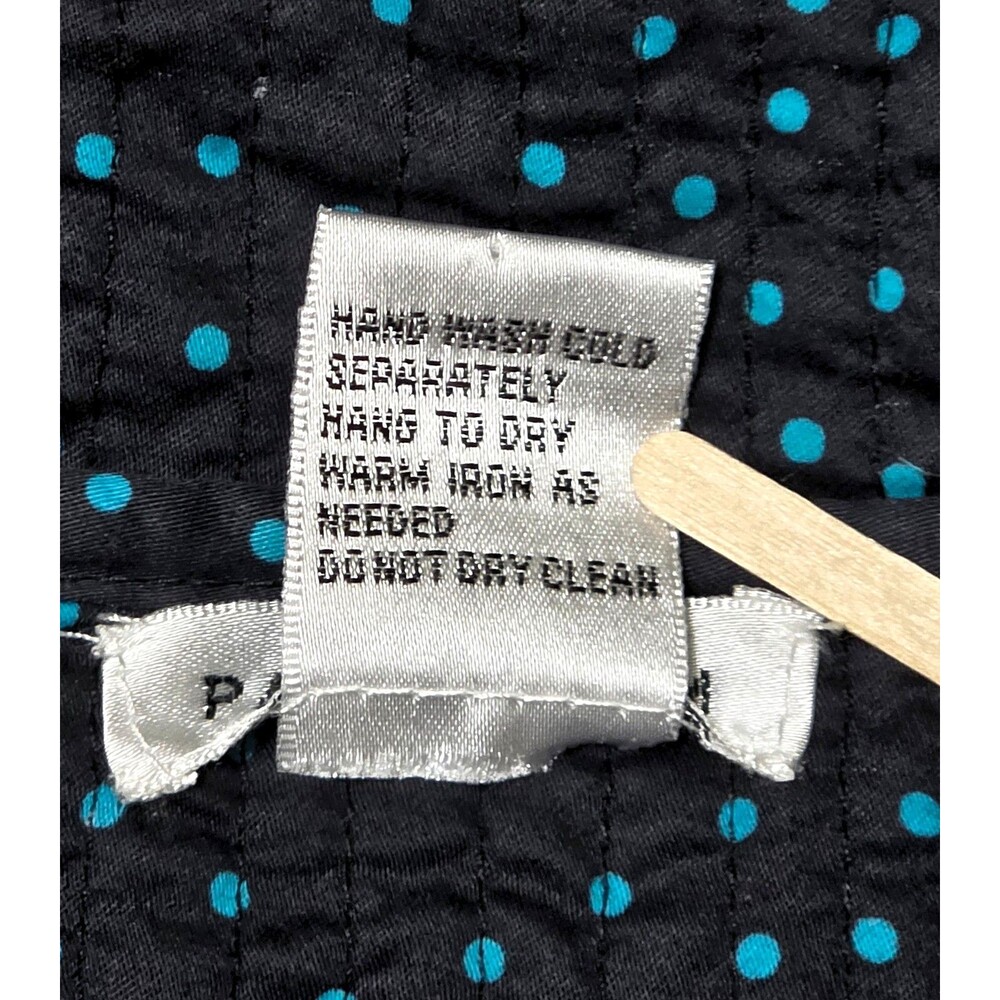 PATTY KIM Women's Jacket Blue Multi Paisley Polka Dot Reversible Sz Large Coat - Picture 9 of 12